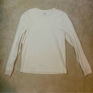 J. Crew Men’s Essential Crewneck Long-sleeve T-shirt, Cream - Small